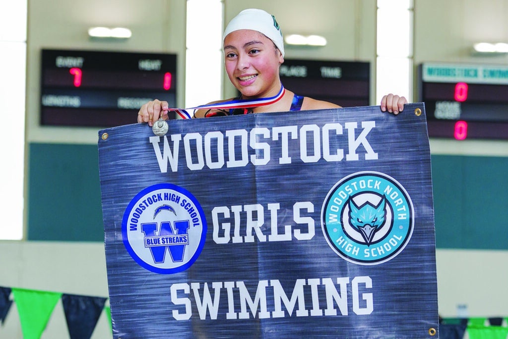 Independent photo by Andrew Rousey.
Xandelle Longo medaled in two events and was awarded Newcomer of the Year in the Fox Valley Conference. 