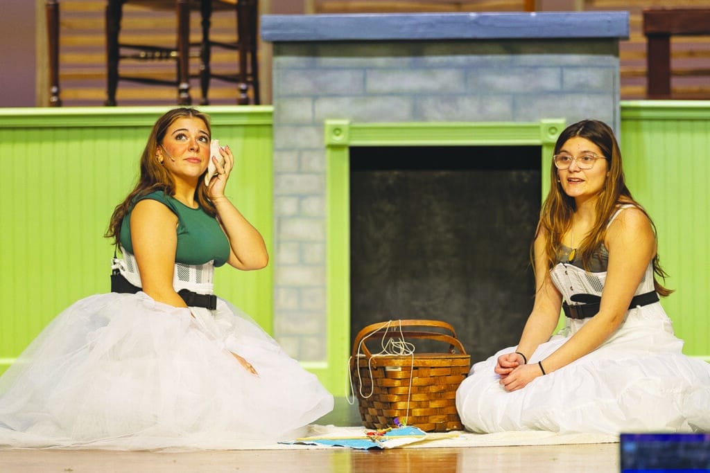 Independent photo by Andrew Rousey.
(From left) Jo, Meadow Roth, shares a tender moment with her sister Beth, Maddie Delgado, at the seashore.